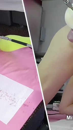 Emotional moment from "English DILF Mike Essex squirting pee while getting dildo fucked in the ass"