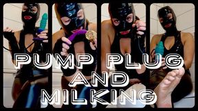 Pump Plug and Milking (aufblasbarer Dildo, Mundspreizer, Fußverehrung, Peniskäfig)