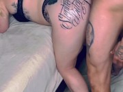 I suck dick & drink his pee with anal until I squirt (OnlyFans @blondie_dread for FULL video)