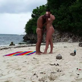 Amazing sex on a nude beach - Amateur Russian couple