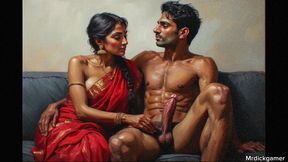 Indian bhabhi threesome sex with her husband&amp;#039;s boss