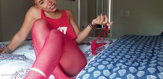 Red Fishnets *no panties*