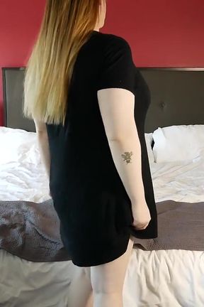 BBW Tgirl Sutton Mercer strokes and cums