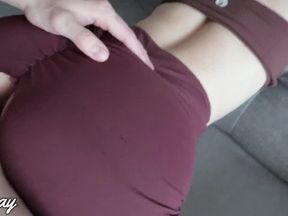 Fitness Babe Fucked Hard With Huge Creampie In Her Ripped Yoga Pants