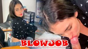 Masturbation and blowjob in the office with my boss