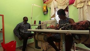 the seamstress is kissing my ass while she s taking my measurements to sew my pants