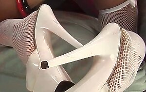 The lesbian sister seduces her brothers girlfriend with her big boobs and her shaved pussy