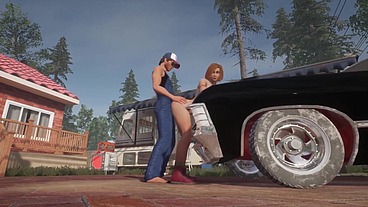 Trucker has sex on a Chevy Impala