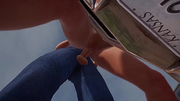 Trucker has sex on a Chevy Impala