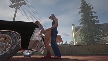 Trucker has sex on a Chevy Impala