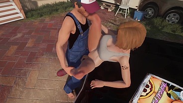 Trucker has sex on a Chevy Impala
