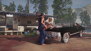 Trucker has sex on a Chevy Impala