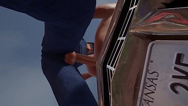 Trucker has sex on a Chevy Impala
