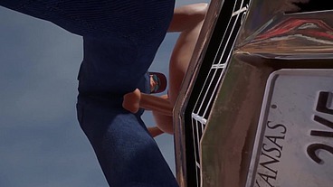 Trucker has sex on a Chevy Impala