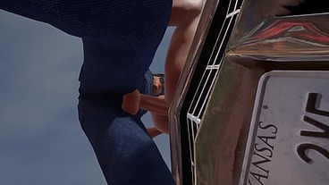 Trucker has sex on a Chevy Impala