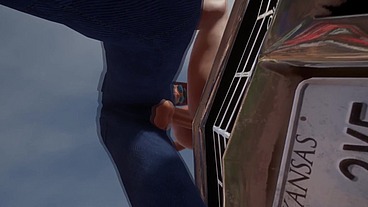 Trucker has sex on a Chevy Impala