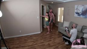 Tiny Stepdaughter Gets Stretched Out During Personal Training Bts