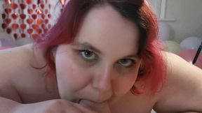 POV chubby bunny sucks your cock