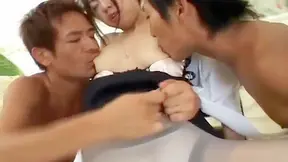 Yuri Sato's Hot Threesome Adventure - JAV Star Ignites Passion in Part 5