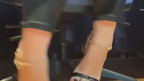Heels Dangle & Shoe Play With Matching Black Pedi & Mani (Portrait Clip)