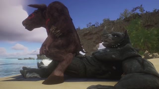 Minotaur Cums A LOT From Being Fucked by Rhino (Gulhragg) | Wild Life Furry