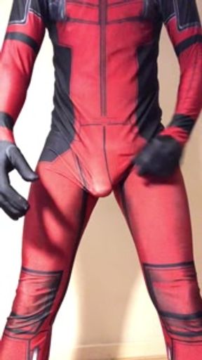 WANKING in my New DEADPOOL Outfit ** Rock HARD COCK &amp; Super HORNY **