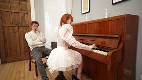 piano lesson turned filthy – teacher gathered courage and pounded my pussy on the chair