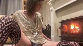 Kali Tgirl Vibrating Next to the Fire