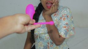 Slut gets poked with vibrator and cums hard