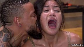 Rough Asian Anal Submission to Black Fetish Master