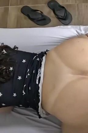 Curvy Wife in Black Patterned Dress - Anal Plug Double Feel, Deep Riding and Passionate Fuck Play