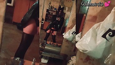 Slut femboy squirt pleasure nonstop in front of the mirror