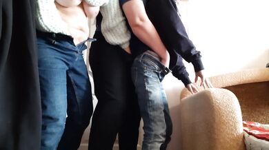 Lesbian threesome with hot mutual masturbation and loud moaning orgasms