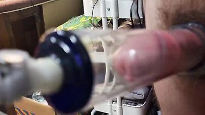 Thick Cocked straight Aussie tradie sucked by milking machine (no cum) - Session.02