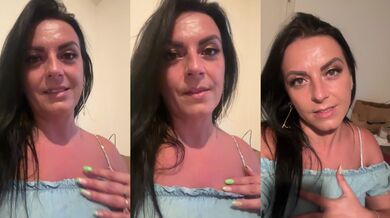 Soft Blue Dress, No Bra - Natural Tease in the Light