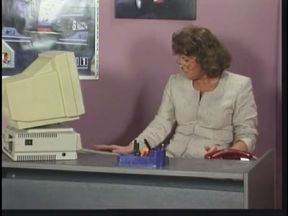 Mature brunette sucks and takes cock by desk at work