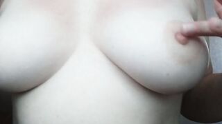 Having Fun with my breasts ! Huge super sexy natural jugs