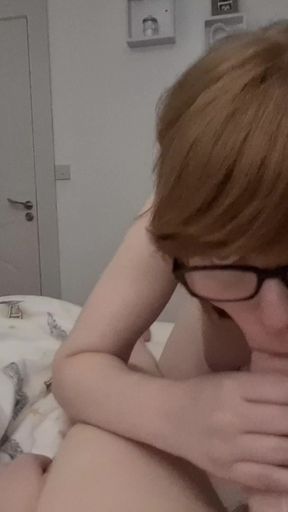 Sucking a Huge Dick Trans Girl and Swallowing Her Massive Cum Load