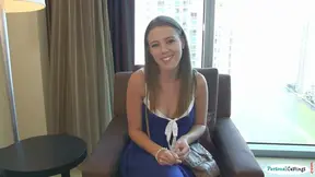 Beautiful casting babe gets POV drilled