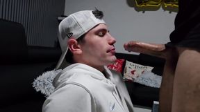 No Mercy for This Obedient Mouth-pussy - Hard Deepthroating for Gay Slut with a Load All Over His Face