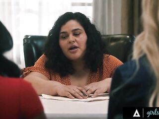 GIRLSWAY - Lustful mother I'd like to fuck Serene Siren & stepbae Summer Col Have Risky Sex During Teacher Rencounter