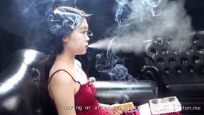 Girl Candidly Answers Blunt Questions While Heavy Cigarette Smoking & Blowing Smoke Rings — YU2 4k copy
