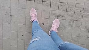 nicoletta shares her shopping experience in the city center as she records a video trying on new jeans and showcasing her favorite style for her followers