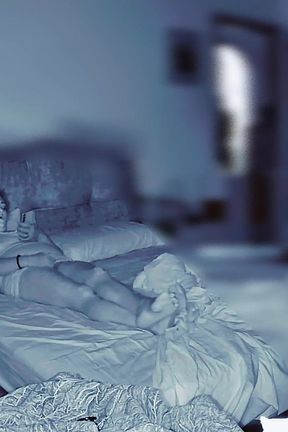 Wife Secretly Masturbates in the Room While Her Husband Is at Home and Watches Her