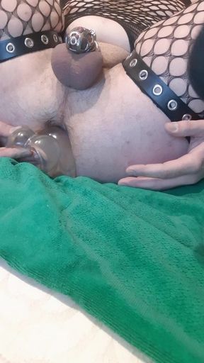 huge dildo makes me cum in a cage