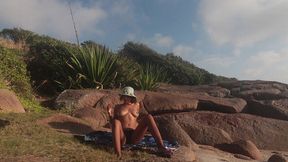 busty latina brunette got caught having fun at beach - nati roza