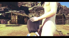 On Titans Hentai - Mikasa Do a Blowjob and Then He Do to Her a Cunnilingus - Manga Anime Japanese Asian Game Porn