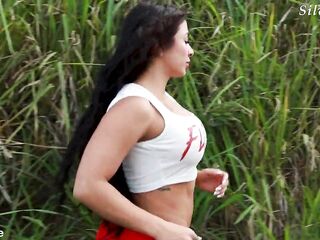Large-cocked tourist SoldierHugeCock makes large-booty mother I'd like to fuck Silvana Lee groan