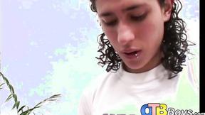 ”Gay Latino mounts big throbbing shaft for vigorous analriding”
