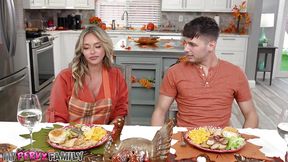 MyPervyFamily - Horny boyfriend Feasts on MILF′s Pussy for Thankgiving - Armani Black